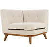 Modway Engage Corner Sofa in Mid-Century Modern Upholstered Fabric Beige MDY-EEI-1796-BEI