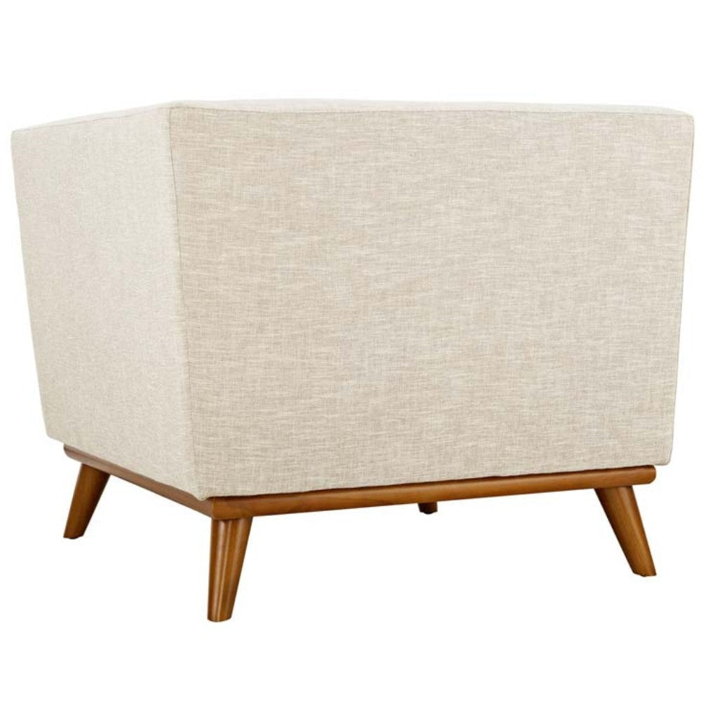 Modway Engage Corner Sofa in Mid-Century Modern Upholstered Fabric Beige MDY-EEI-1796-BEI