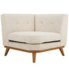 Modway Engage Corner Sofa in Mid-Century Modern Upholstered Fabric Beige