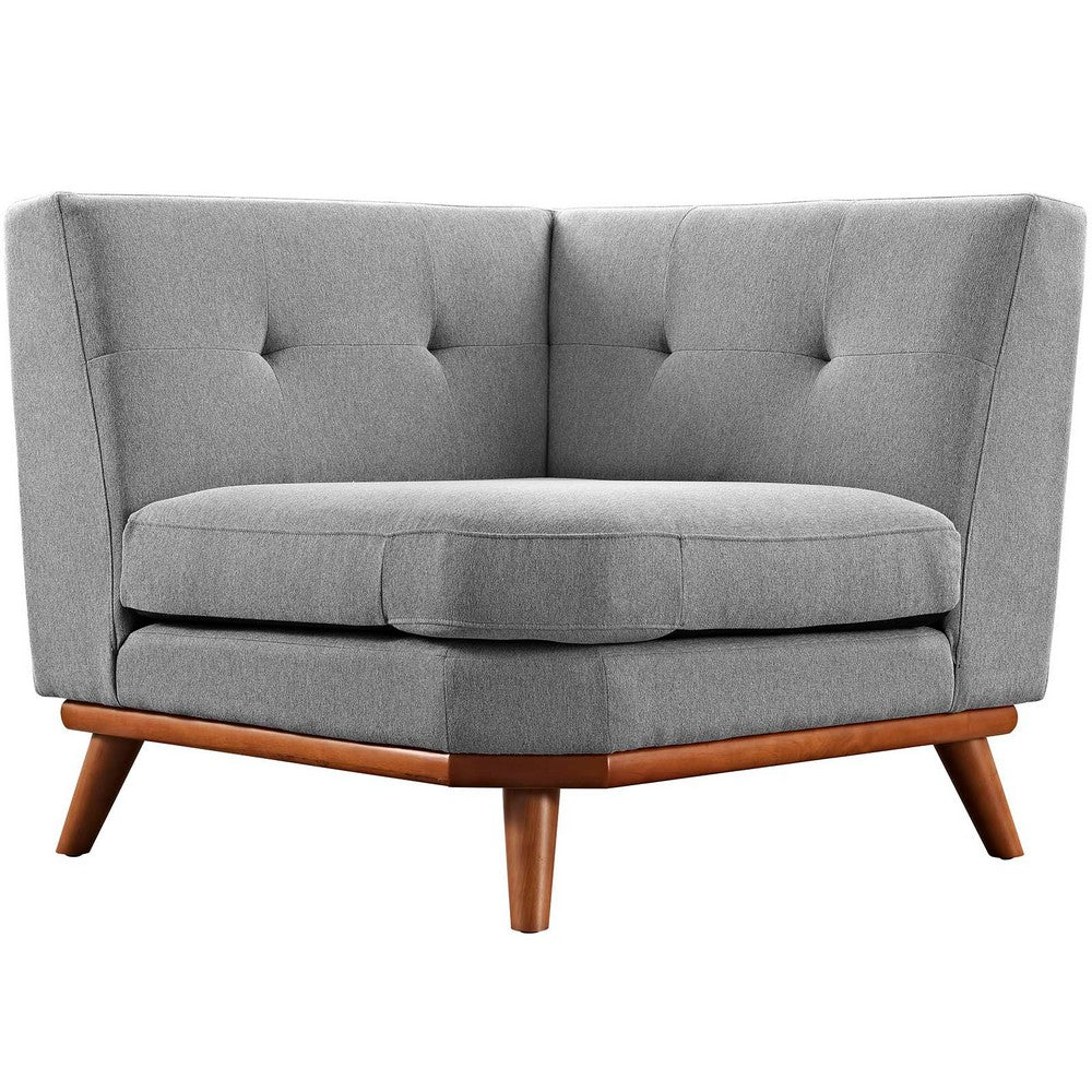 Engage Upholstered Fabric Corner Chair by Modway| Expectation Gray