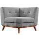 Engage Upholstered Fabric Corner Chair by Modway| Expectation Gray