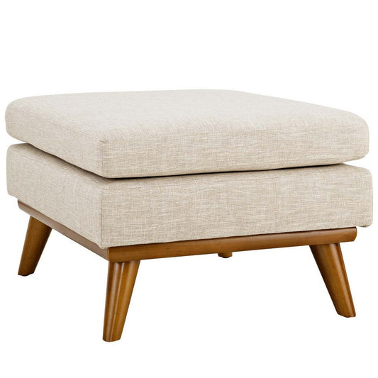 Engage Upholstered Fabric Ottoman, Beige  - No Shipping Charges