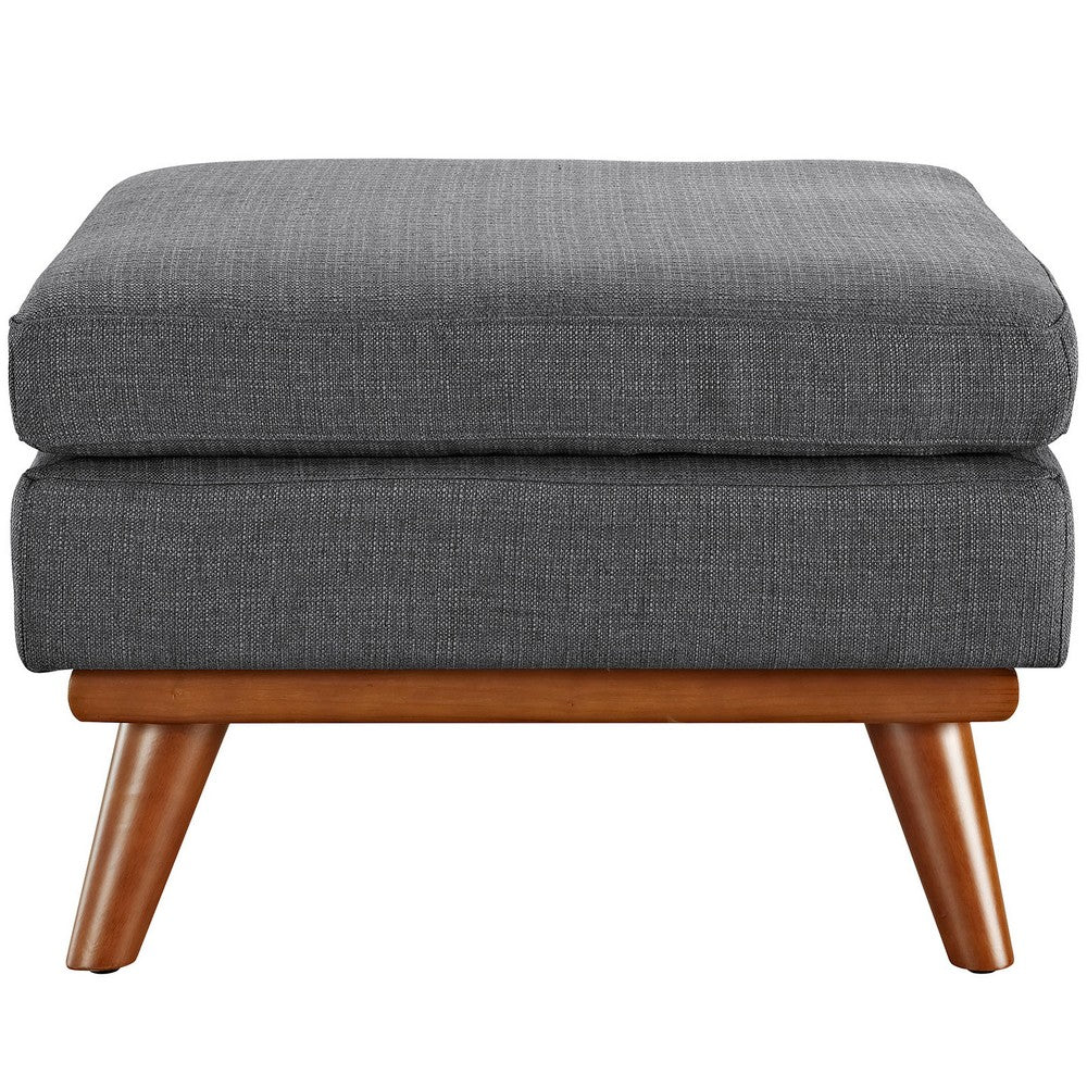 Gray Engage Fabric Ottoman  - No Shipping Charges