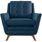 Modway Beguile Mid-Century Modern Accent Arm Lounge Chair with Upholstered Fabric in Azure MDY-EEI-1798-AZU