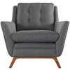 Modway Beguile Mid-Century Modern Accent Arm Lounge Chair with Upholstered Fabric in Gray MDY-EEI-1798-DOR