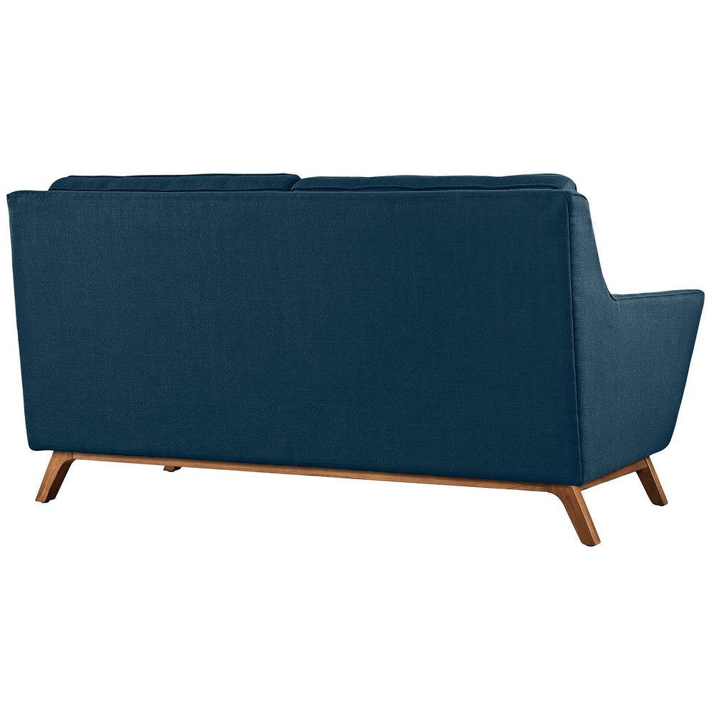 Modway Beguile Mid-Century Modern Loveseat with Upholstered Azure Fabric MDY-EEI-1799-AZU