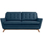 Modway Beguile Mid-Century Modern Loveseat with Upholstered Azure Fabric MDY-EEI-1799-AZU