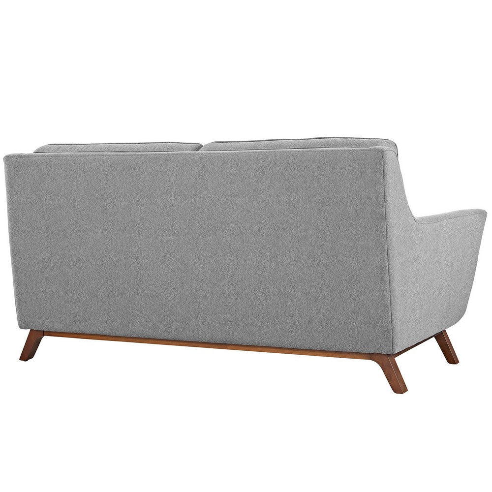 Modway Beguile Mid-Century Modern Loveseat with Upholstered Expectation Gray Fabric MDY-EEI-1799-GRY