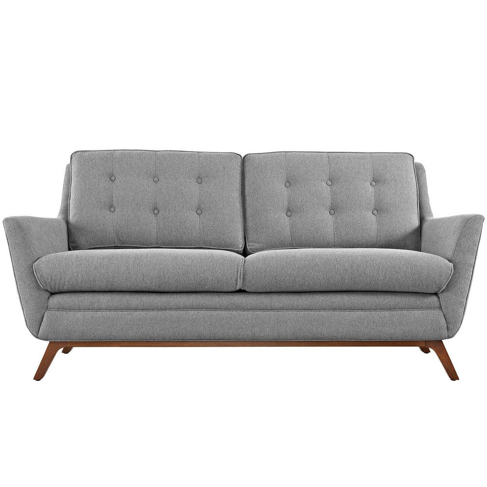 Modway Beguile Mid-Century Modern Loveseat with Upholstered Expectation Gray Fabric MDY-EEI-1799-GRY