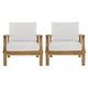 Marina 2 Piece Outdoor Patio Teak Sofa Set Natural White Size: 32.5’Lx45’Wx31.5’H - No Shipping Charges MDY-EEI-1819-NAT-WHI-SET