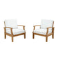 Marina 2 Piece Outdoor Patio Teak Sofa Set, Natural White Size : 32.5"Lx45"Wx31.5"H - No Shipping Charges