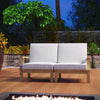 Modway EEI-1822-NAT-WHI-SET Marina Premium Grade A Teak Wood Outdoor Patio Furniture Set, 2 Piece, Natural White