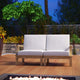 Modway EEI-1822-NAT-WHI-SET Marina Premium Grade A Teak Wood Outdoor Patio Furniture Set, 2 Piece, Natural White