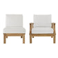 Marina 2 Piece Outdoor Patio Teak Sofa Set, Natural White Size : 31.5"Lx32.5"Wx31.5"H  - No Shipping Charges