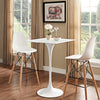 Modway Lippa 28’’ Mid-Century Modern Bar Table with Square Top and Pedestal Base in White MDY-EEI-1826-WHI