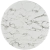 Modway Lippa Bar Table 28’’ Artificial Marble Round Top White MDY-EEI-1827-WHI