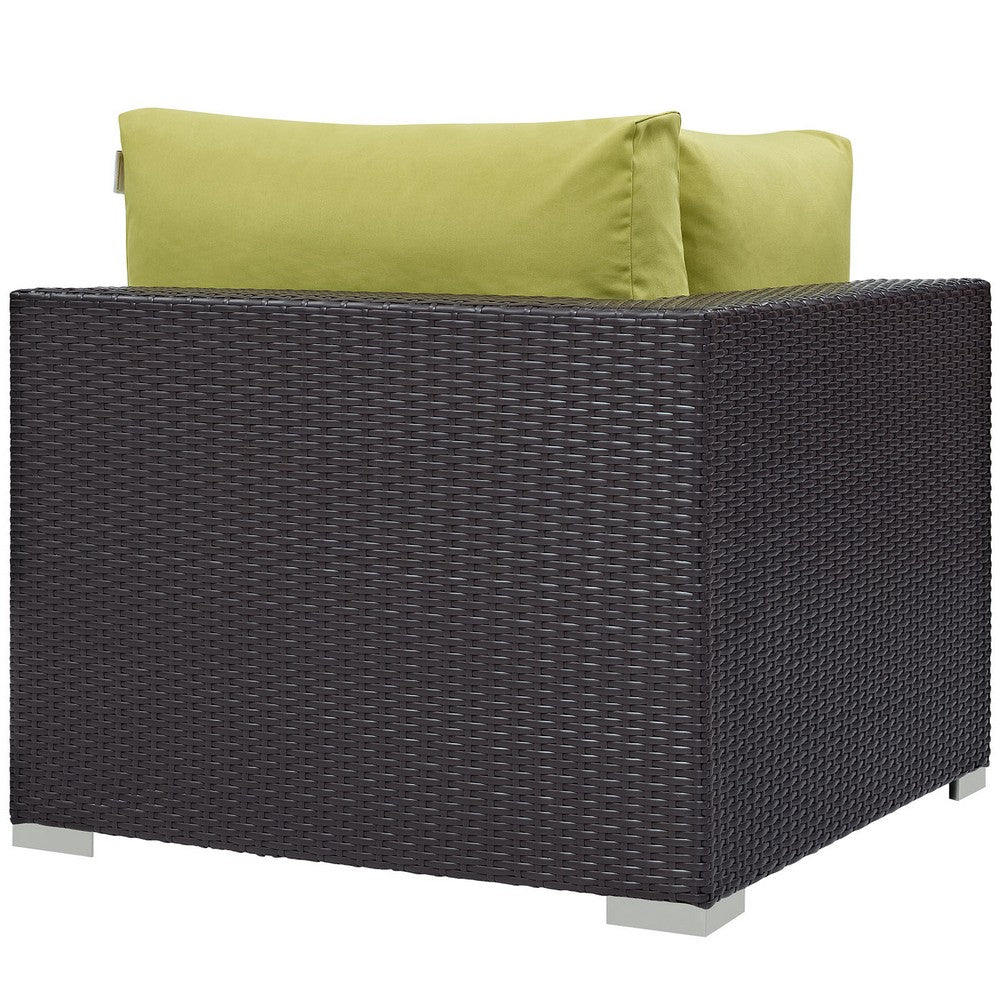 Convene Outdoor Patio Corner by Modway| Espresso Peridot