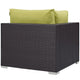 Convene Outdoor Patio Corner by Modway| Espresso Peridot