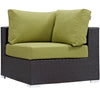 Convene Outdoor Patio Corner by Modway| Espresso Peridot