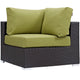 Convene Outdoor Patio Corner by Modway| Espresso Peridot
