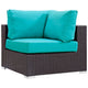 Convene Outdoor Patio Corner by Modway| Espresso Turquoise