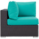 Convene Outdoor Patio Corner by Modway| Espresso Turquoise