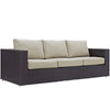 Convene Outdoor Patio Sofa by Modway| Espresso Beige