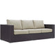 Convene Outdoor Patio Sofa by Modway| Espresso Beige