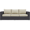 Convene Outdoor Patio Sofa by Modway| Espresso Beige