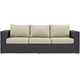 Convene Outdoor Patio Sofa by Modway| Espresso Beige
