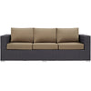 Convene Outdoor Patio Sofa by Modway| Espresso Mocha