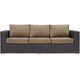 Convene Outdoor Patio Sofa by Modway| Espresso Mocha