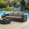 Modway Convene Wicker Rattan Outdoor Patio Sofa with Cushions in Espresso Mocha MDY-EEI-1844-EXP-MOC