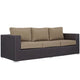 Convene Outdoor Patio Sofa by Modway| Espresso Mocha