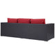 Convene Outdoor Patio Sofa by Modway| Espresso Red