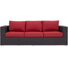Convene Outdoor Patio Sofa by Modway| Espresso Red