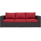 Convene Outdoor Patio Sofa by Modway| Espresso Red