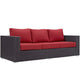 Convene Outdoor Patio Sofa by Modway| Espresso Red