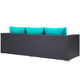 Convene Outdoor Patio Sofa by Modway| Espresso Turquoise