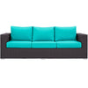Convene Outdoor Patio Sofa by Modway| Espresso Turquoise