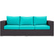 Convene Outdoor Patio Sofa by Modway| Espresso Turquoise