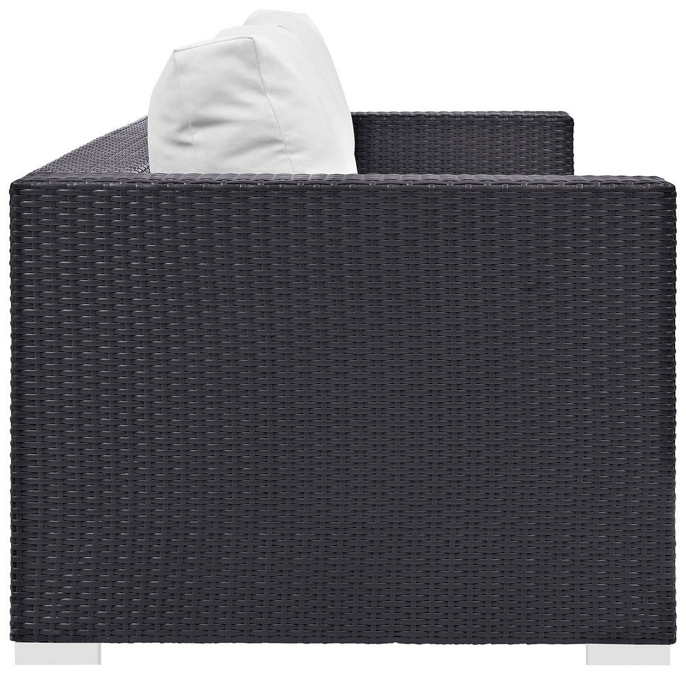 Convene Outdoor Patio Sofa by Modway| Espresso White