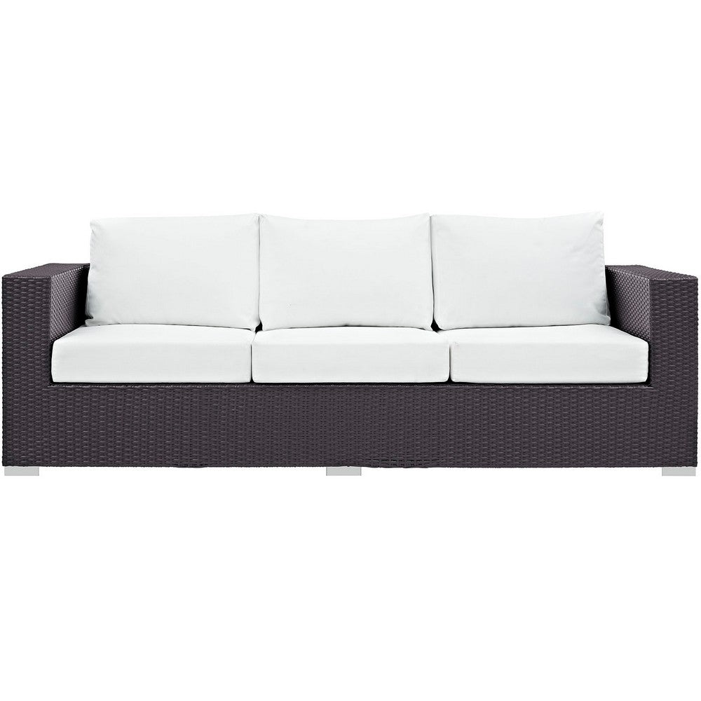 Convene Outdoor Patio Sofa by Modway| Espresso White