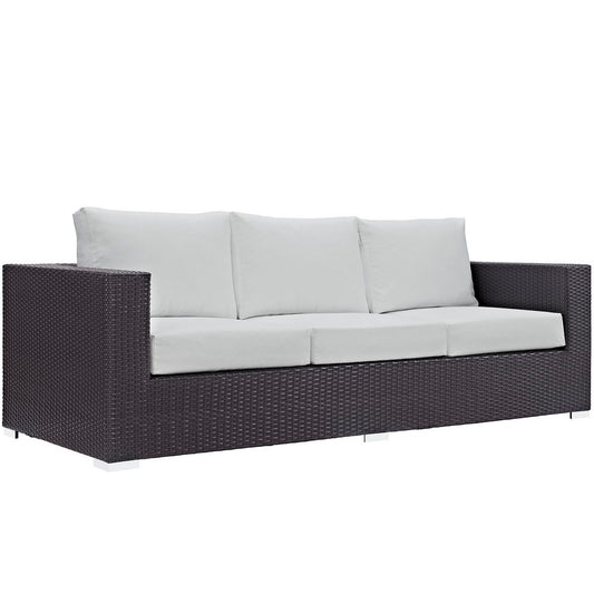 Convene Outdoor Patio Sofa by Modway| Espresso White