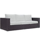 Convene Outdoor Patio Sofa by Modway| Espresso White