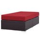Red Convene Outdoor Patio Fabric Rectangle Ottoman - No Shipping Charges