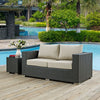 Sojourn Outdoor Patio Sunbrella® Loveseat by Modway| Canvas Antique Beige