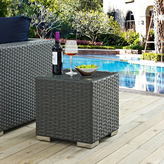 Chocolate Sojourn Outdoor Patio Side Table - No Shipping Charges