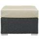 Canvas Antique Beige Sojourn Outdoor Patio Sunbrella Ottoman - No Shipping Charges MDY-EEI-1855-CHC-BEI