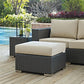 Canvas Antique Beige Sojourn Outdoor Patio Sunbrella Ottoman  - No Shipping Charges